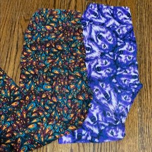 2 pairs LuLaRoe one size leggings